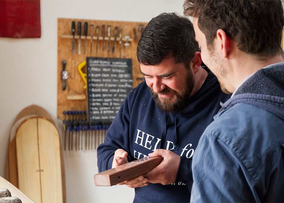 Otter wooden surfboard workshop