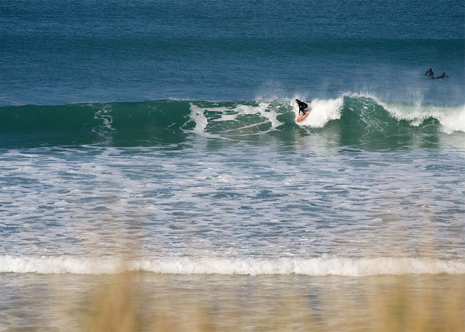 Otter wooden surfboard wave surfer