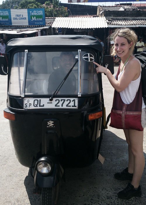 sri lanka tuk tuk with cornwall st pirrans flag