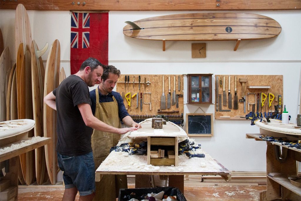 Otter wooden surfboard workshop Dan Kieran