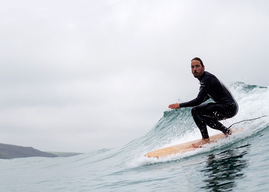 Otter wooden surfboard wave surfer