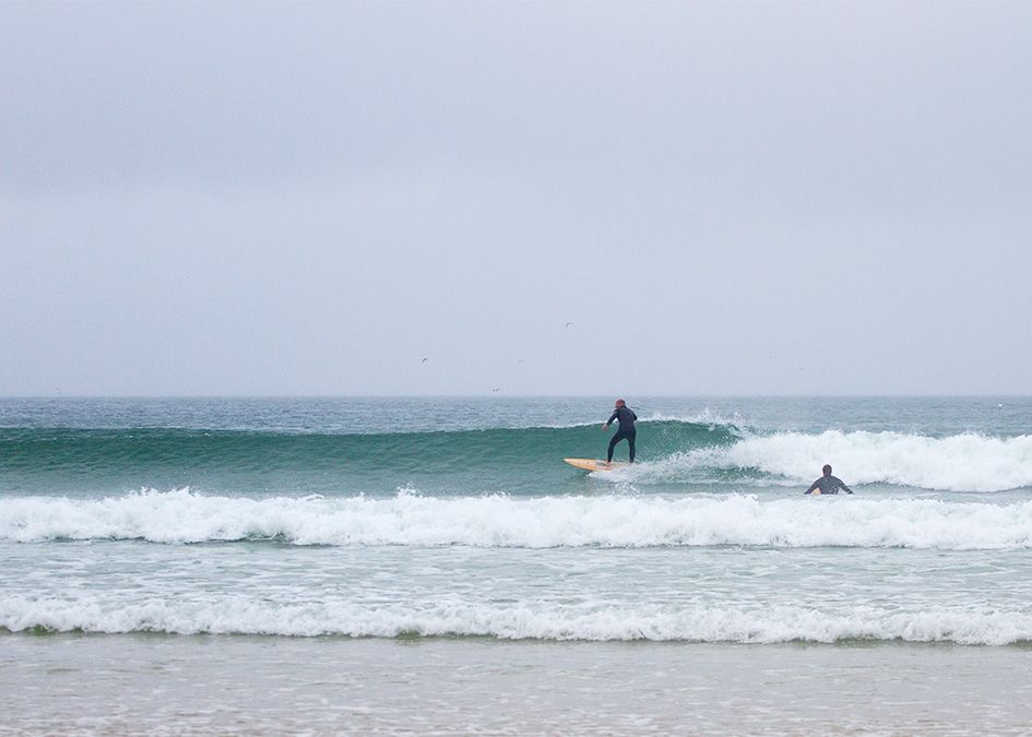 otter wooden surfboard wave surfer
