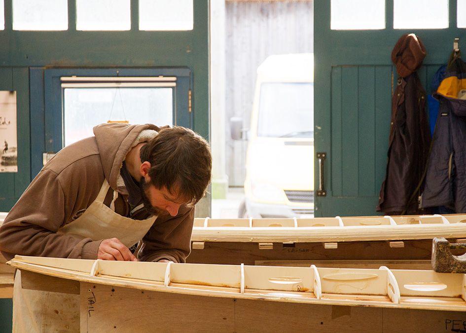 wooden surfboard frame