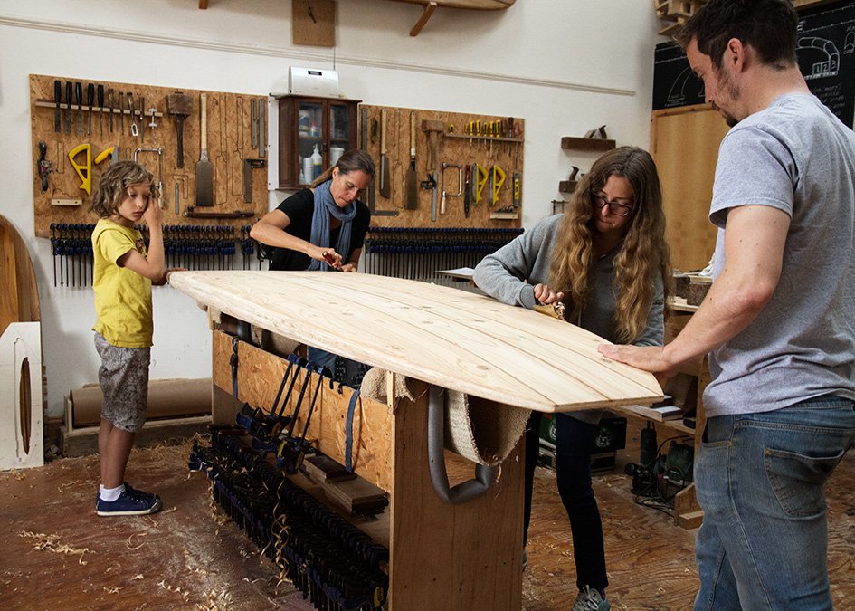 summerfield wooden paddleboard workshop making many hands