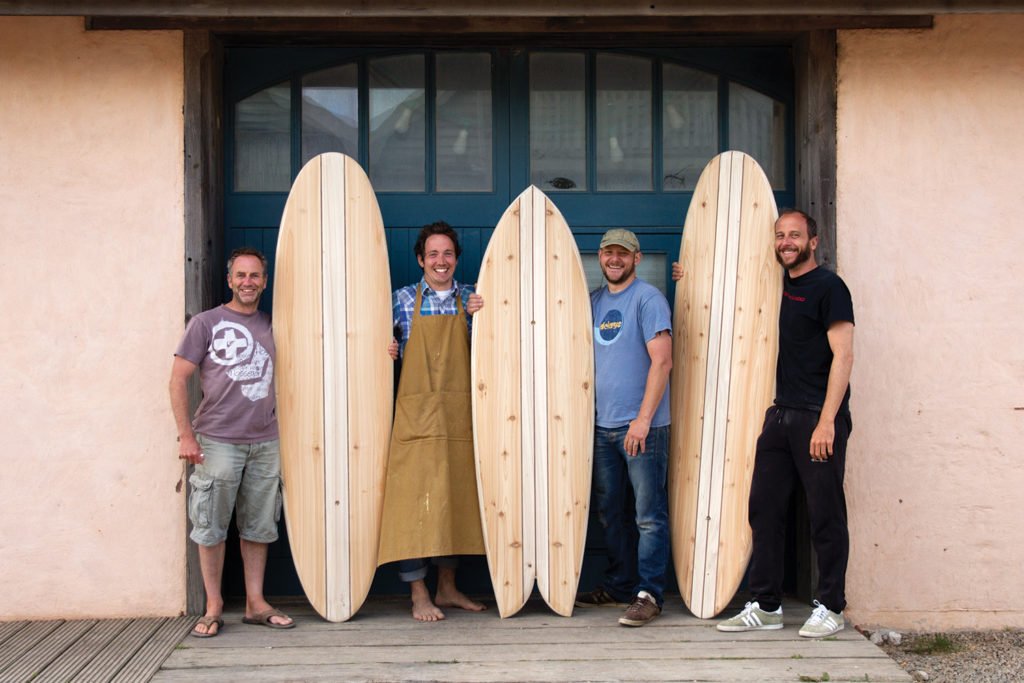 Otter Wooden Surfboard Workshop June 2015 group portrait