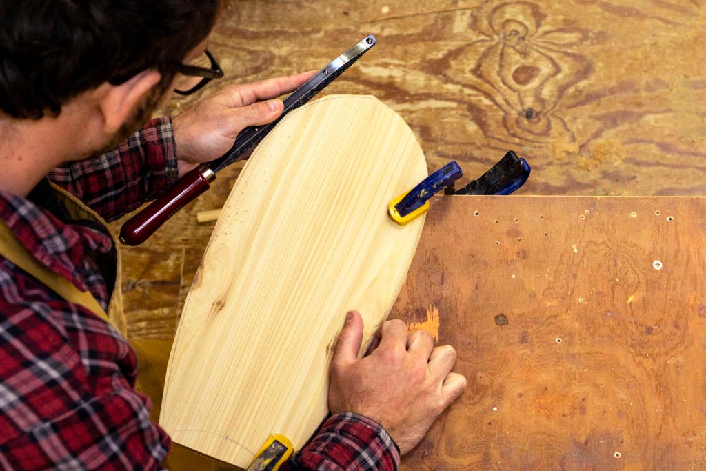 Otter surfboards how to make a wooden bodysurfing handplane rasping excess