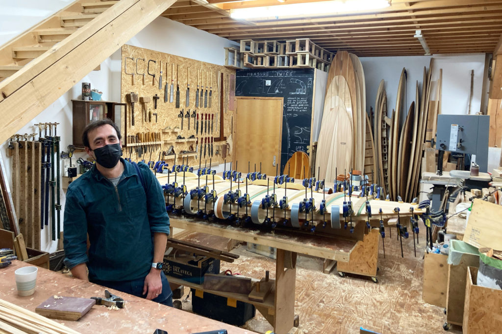 wooden paddleboard workshop otter course