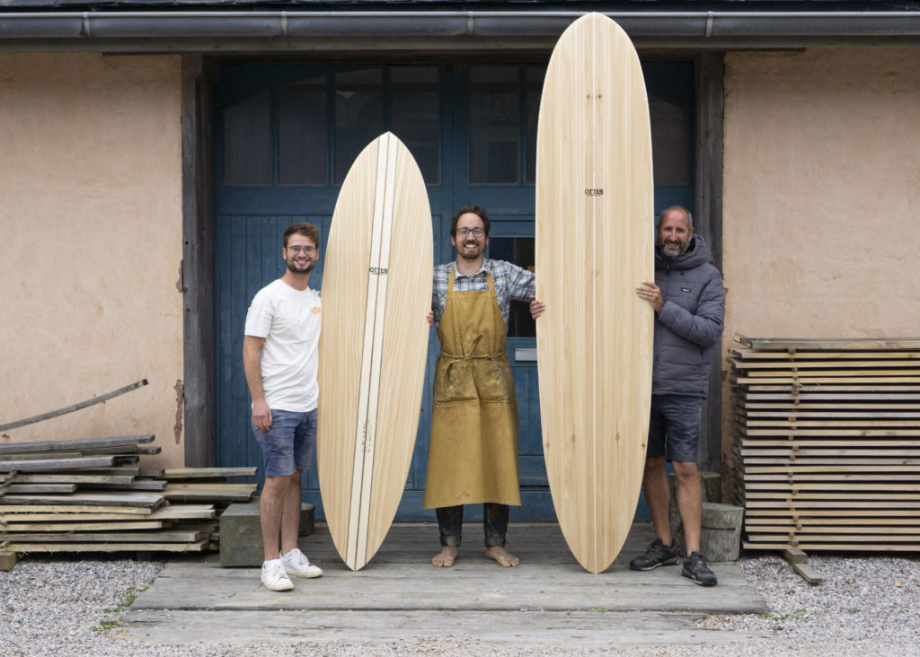 otter wooden surfboard workshop course blue doors