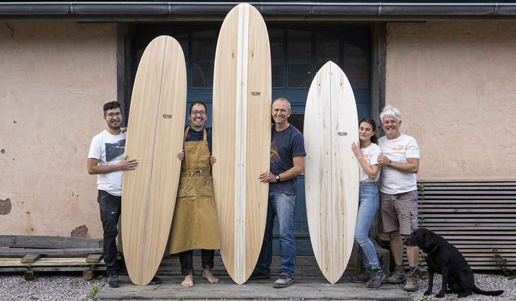 otter wooden surfboard workshop experience blue doors