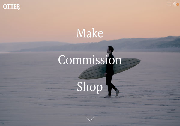 otter surfboards website front page