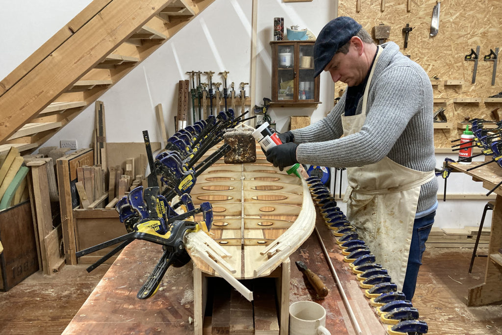otter wooden surfboard workshop rail day