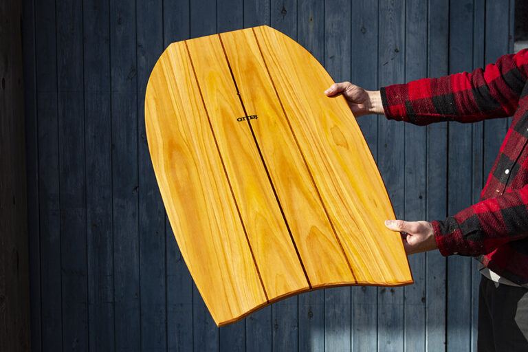 sustainable wooden paipo by Otter Surfboards