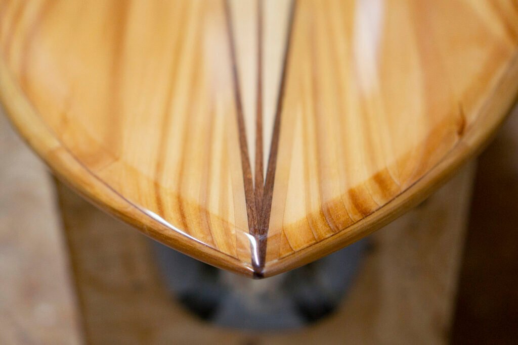 Otter Wooden Surfboard Twin Fin Pin Lines