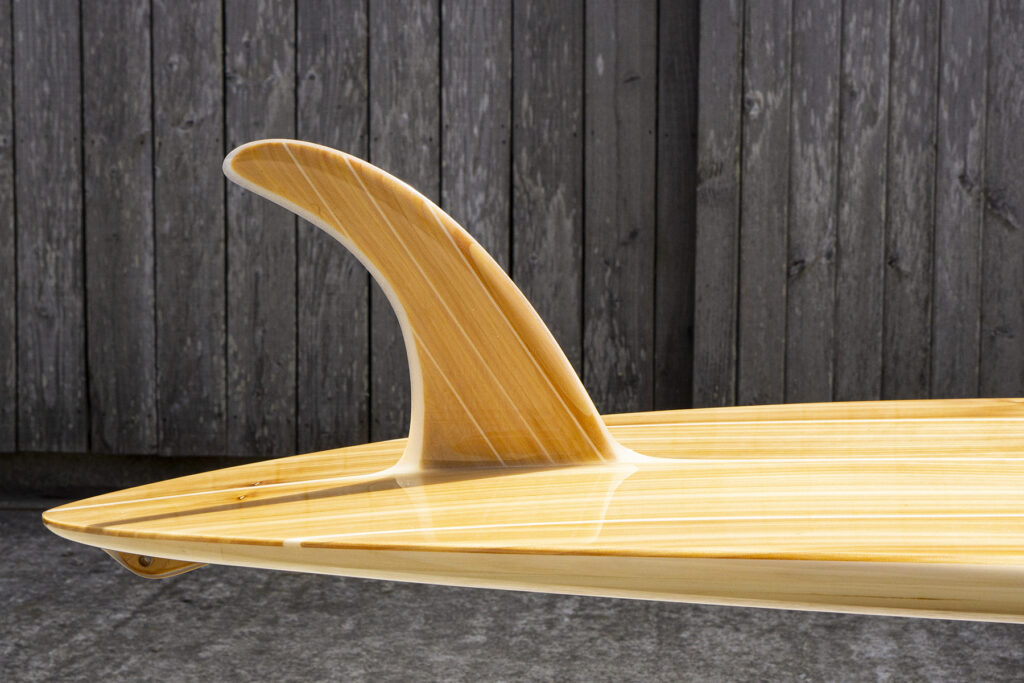Otter x Birkenstock Glider Wooden Surfboard Fin close up