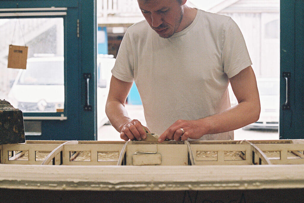 otter wooden surfboard workshop