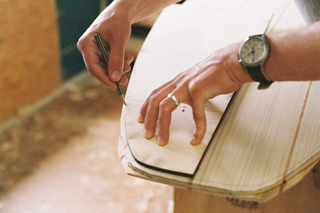 otter wooden surfboard workshop