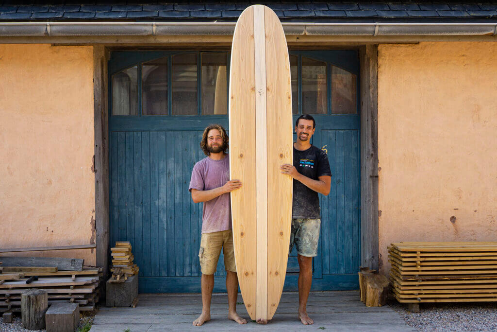 otter wooden surfboard workshop shaping