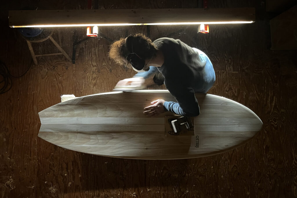 otter wooden surfboards shaping