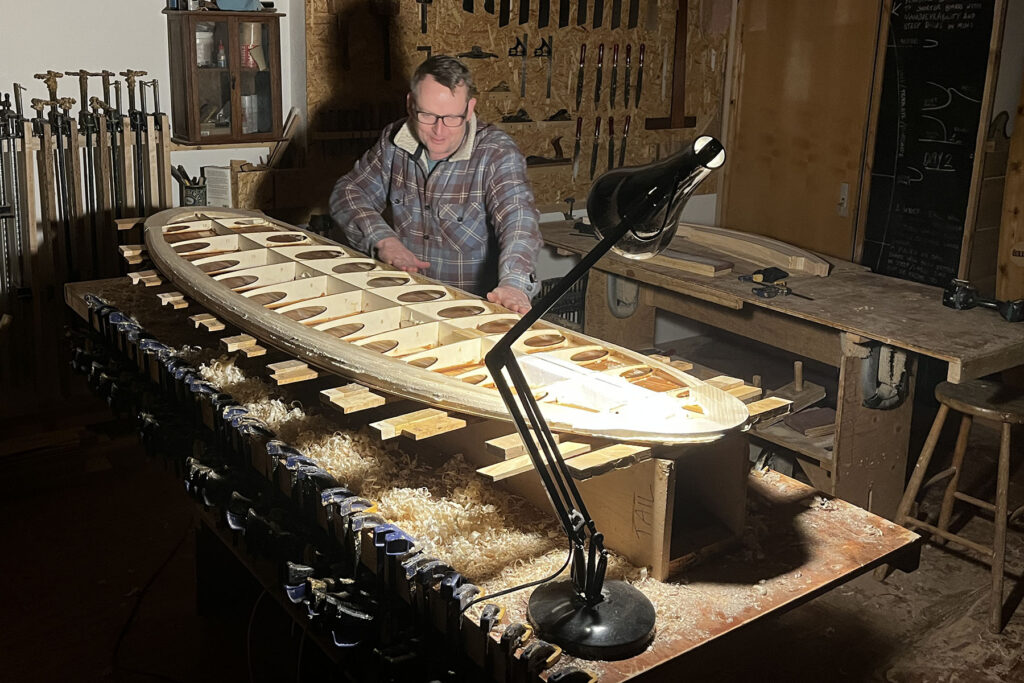 otter wooden surfboard workshop