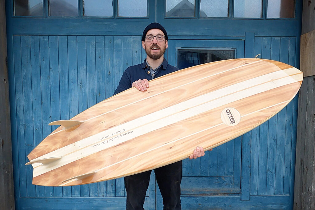 Custom 6'1 Swift otter wooden surfboard