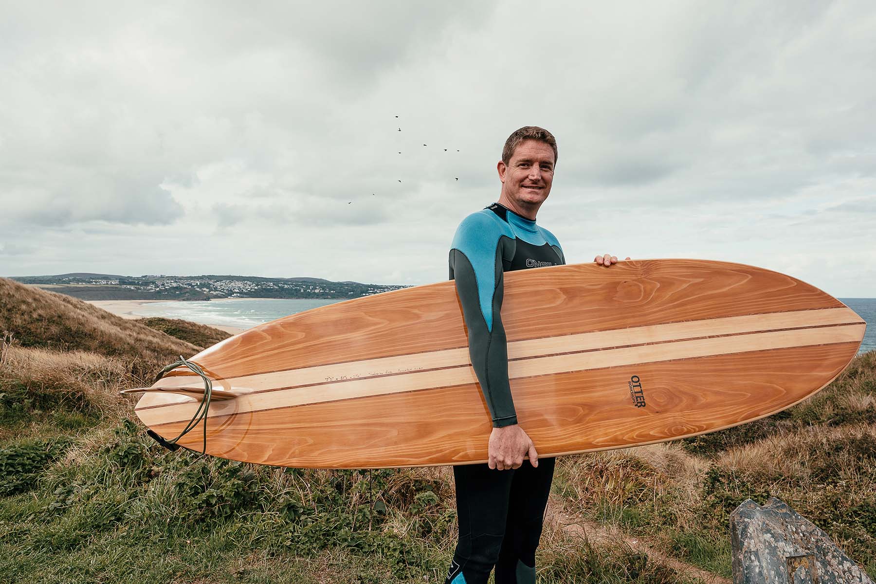 otter surfboards surfer wooden