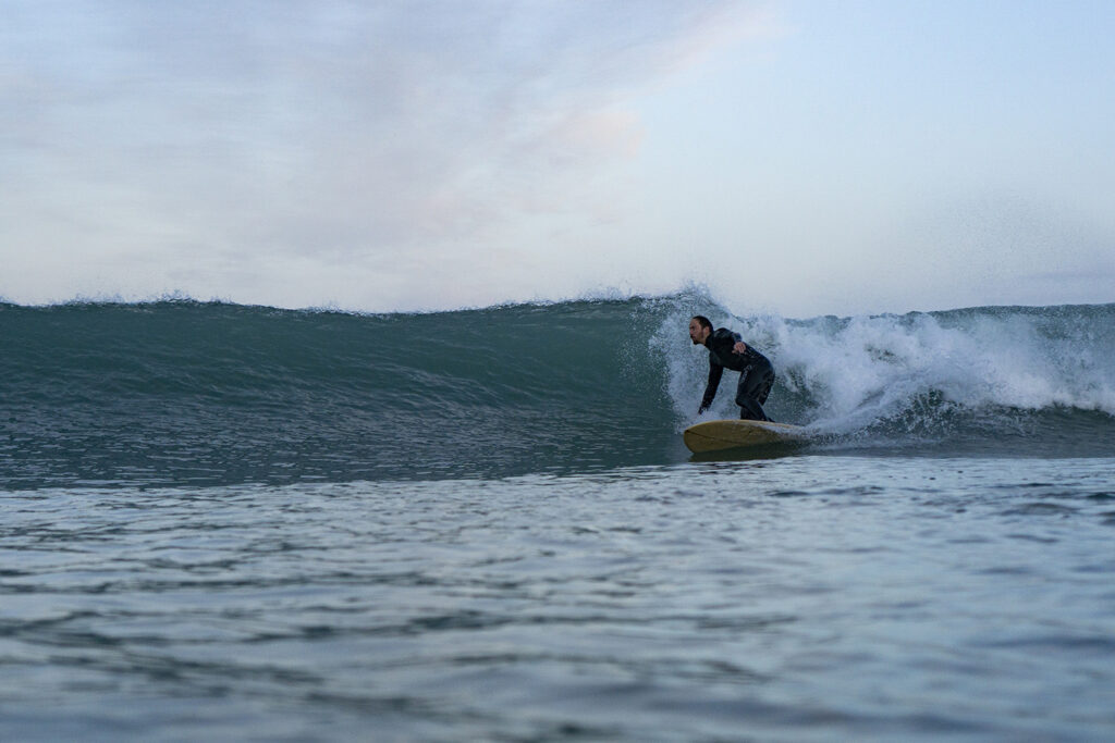 otter wooden surfboard surfer wave