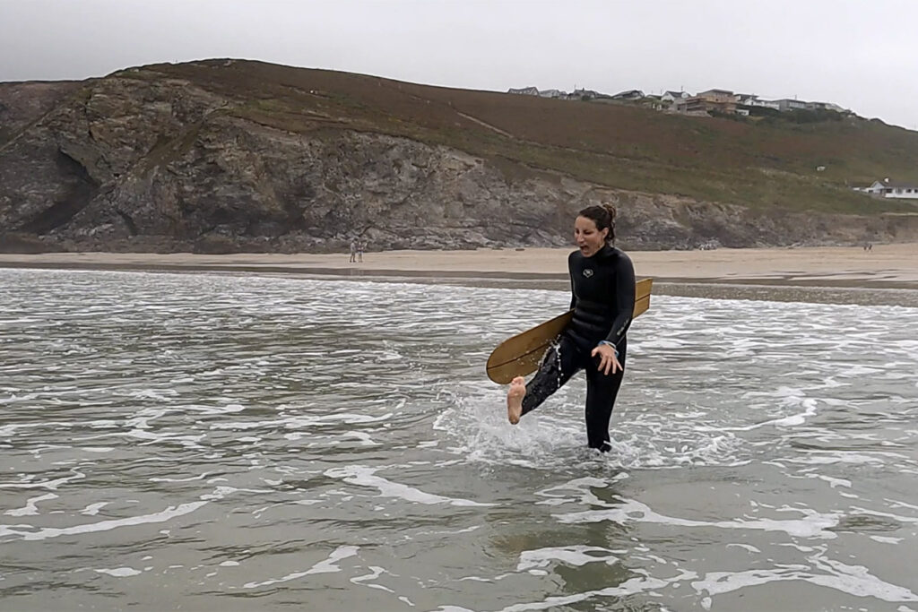 Otter surfboard wooden bellyboard porthtowan weaver fish
