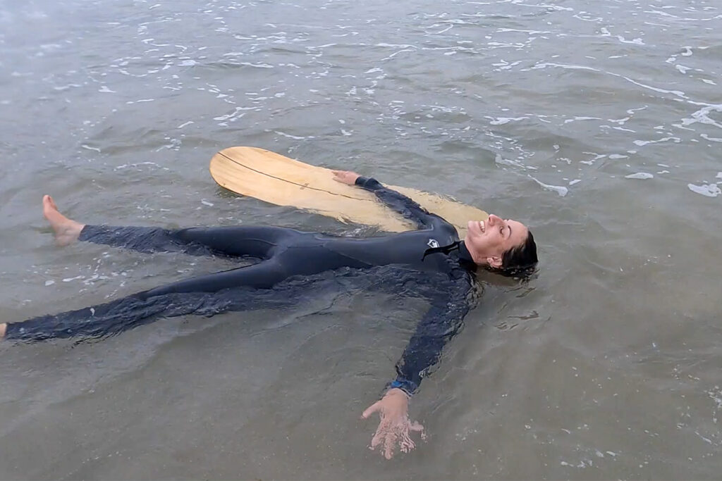 Otter surfboard wooden bellyboard porthtowan weaver fish