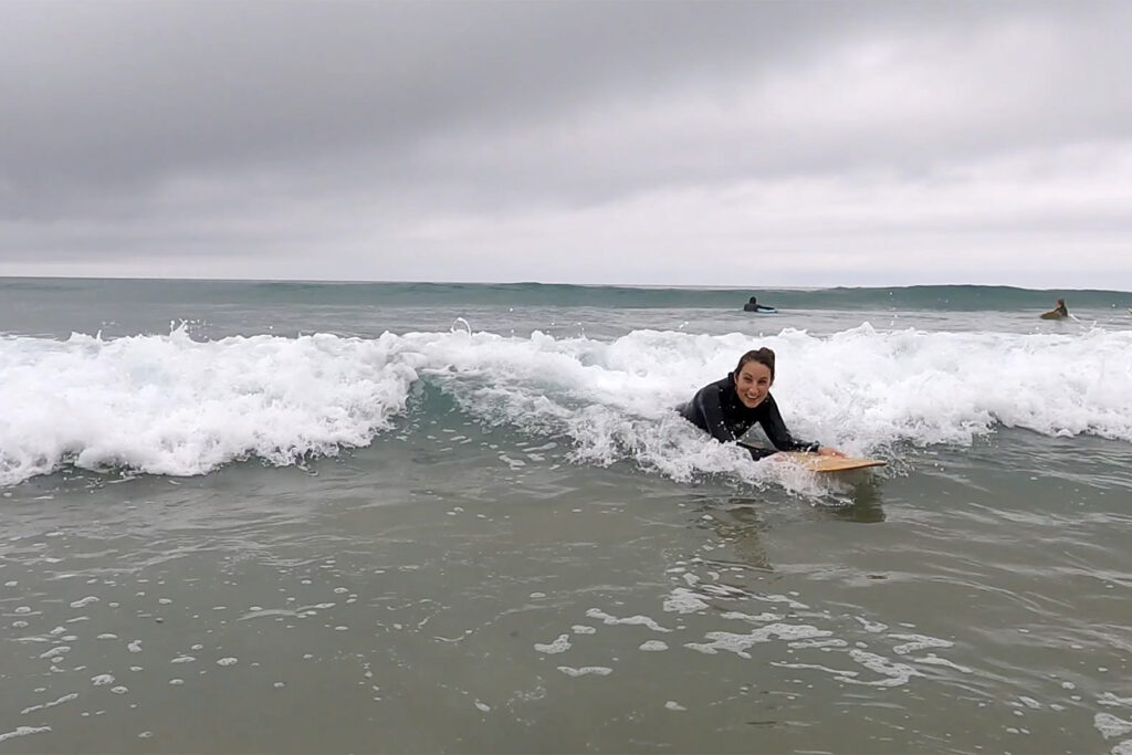Otter surfboard wooden bellyboard porthtowan weaver fish