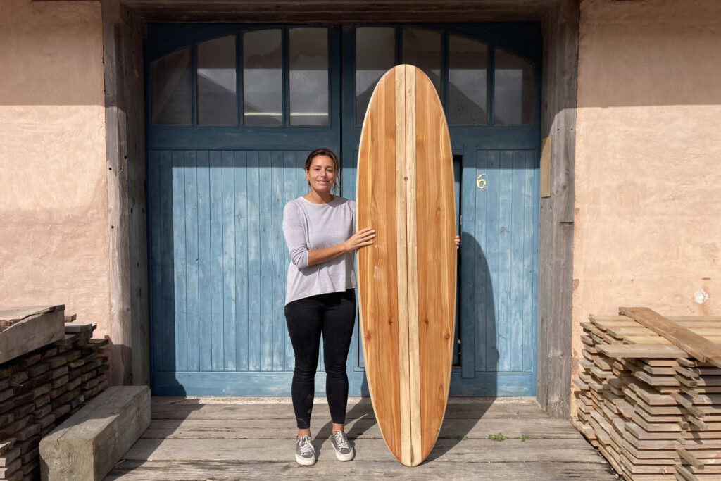 otter wooden surfboards blue doors