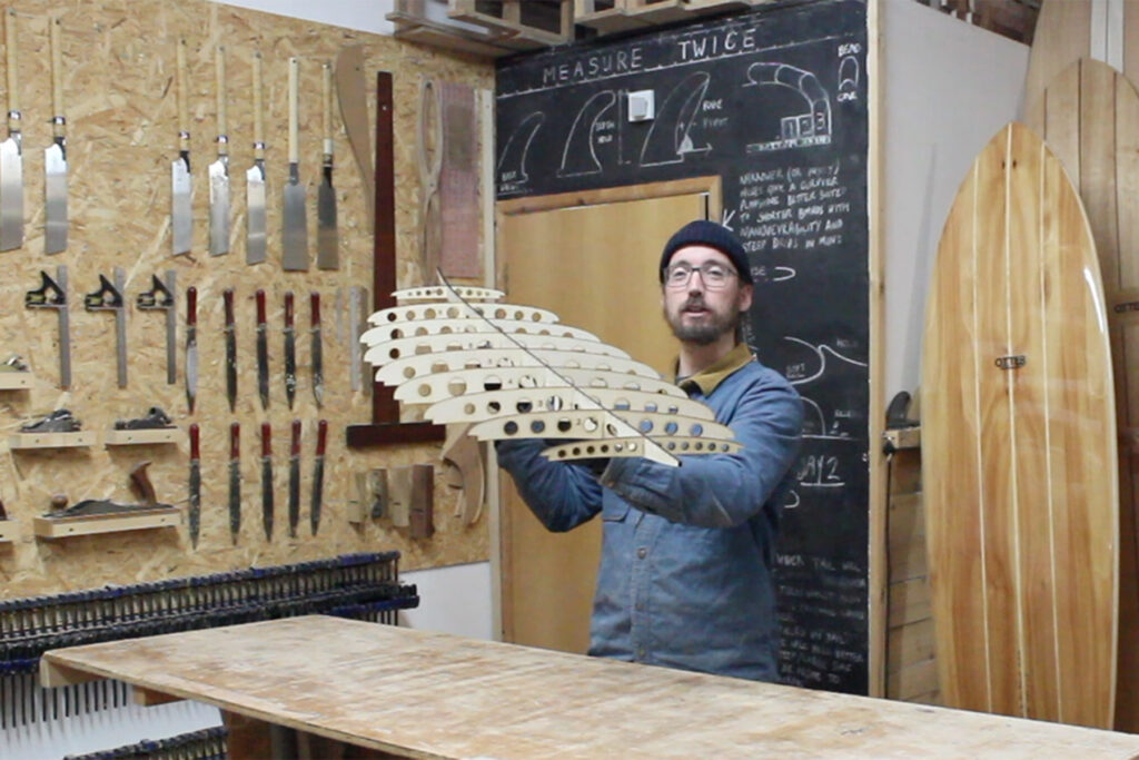 otter wooden surfboards workshop frame