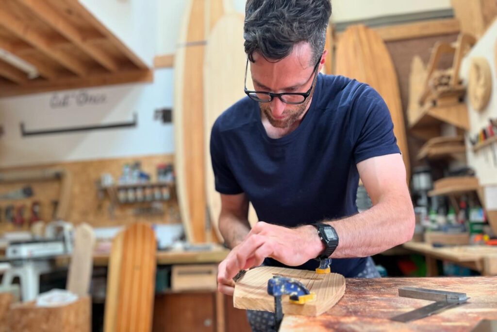 otter wooden surfboards make your own handplane bellyboard course cornwall sustainable