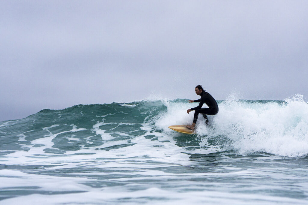 otter wooden surfboards surfer wave cornwall