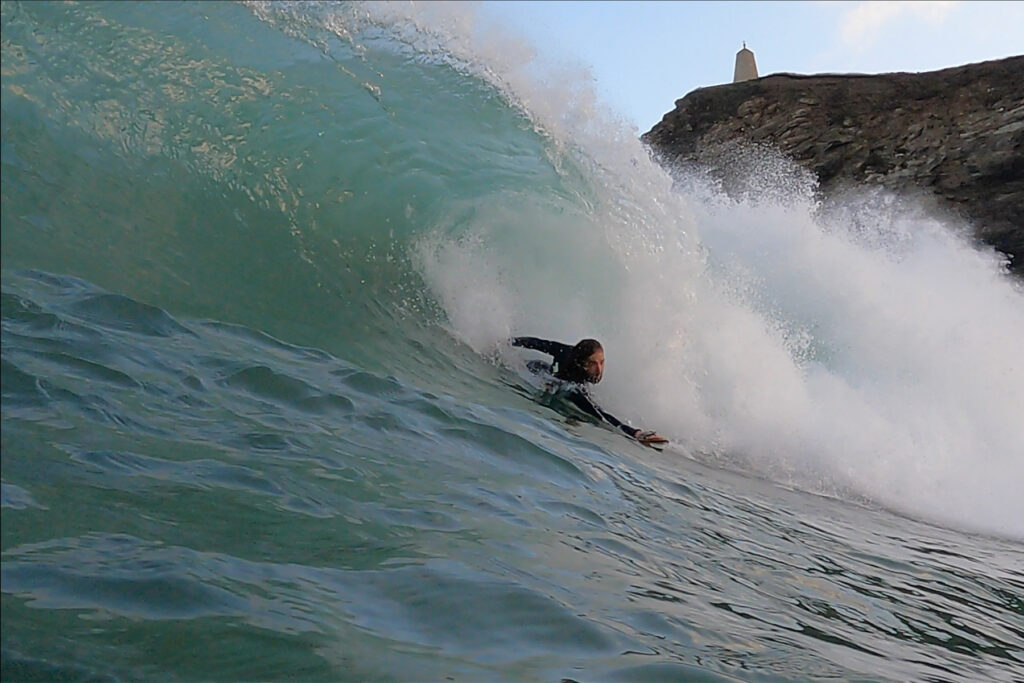 otter wooden surfboards bodysurfing barrel