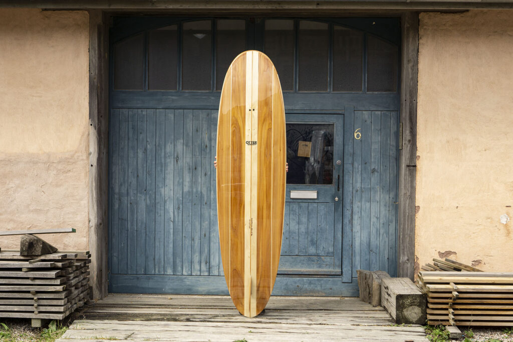 otter wooden surfboards single fin sustainable