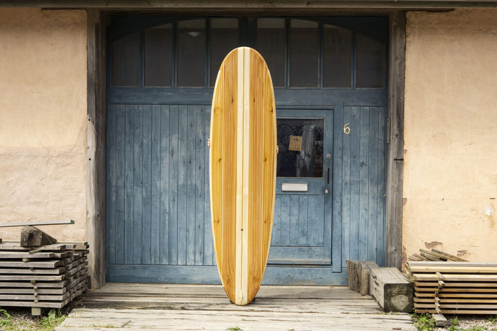 otter wooden surfboards single fin sustainable
