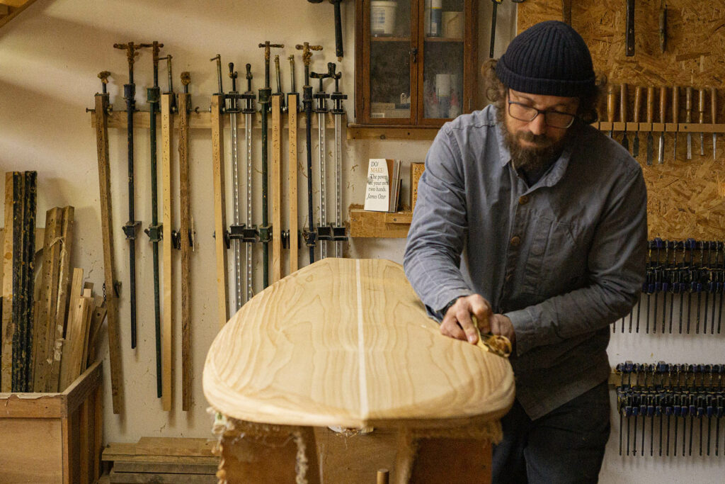 otter sustainable wooden surfboards shaping james otter