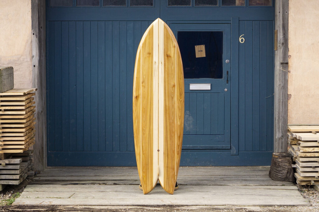 Otter Wooden Surfboard Fish Fetch Blue Door Deck Product
