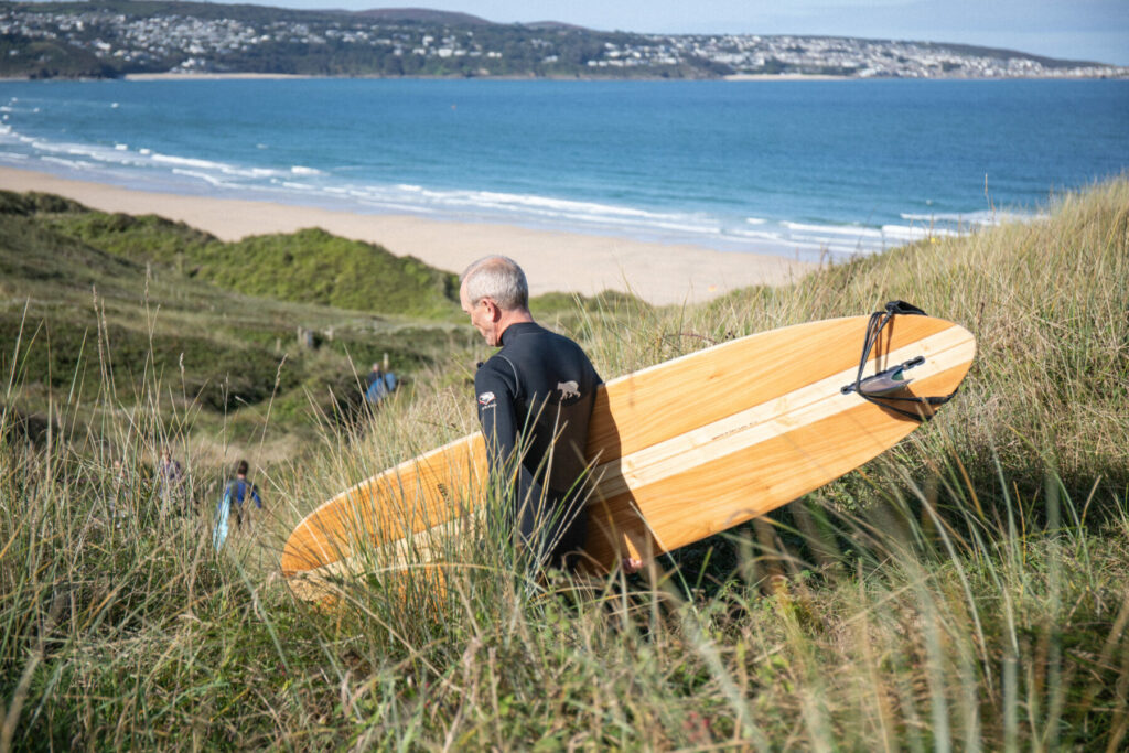 otter sustainable wooden surfboard