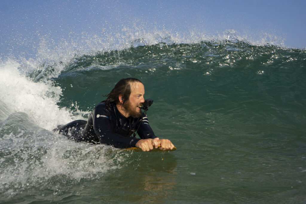 Catching waves on an Otter bellyboard