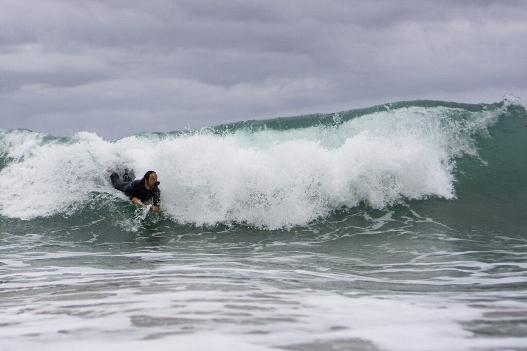 bellyboarding in Cornwall on an Otter Surfboards bellyboard