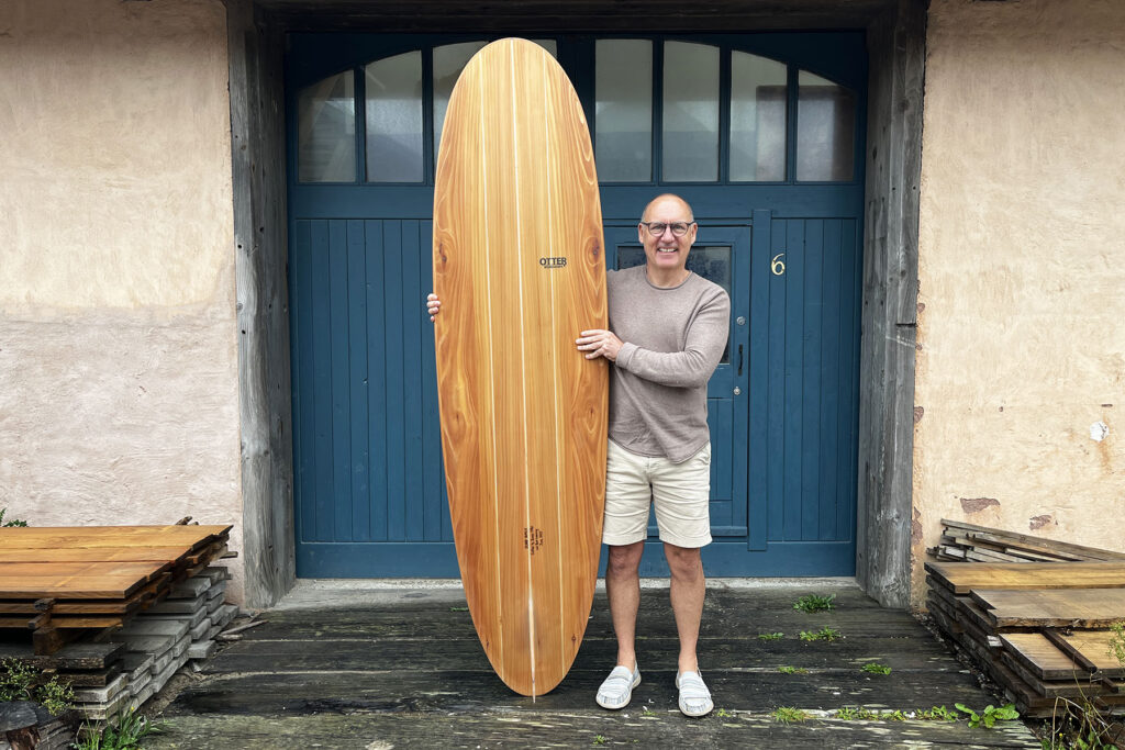 wooden surfboard workshop with Otter Surfboards