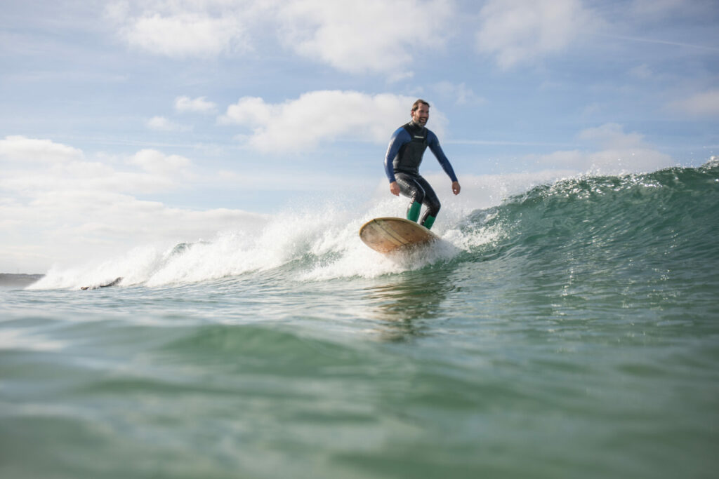 Sustainable, hollow wooden surfboard by Otter Surfboards