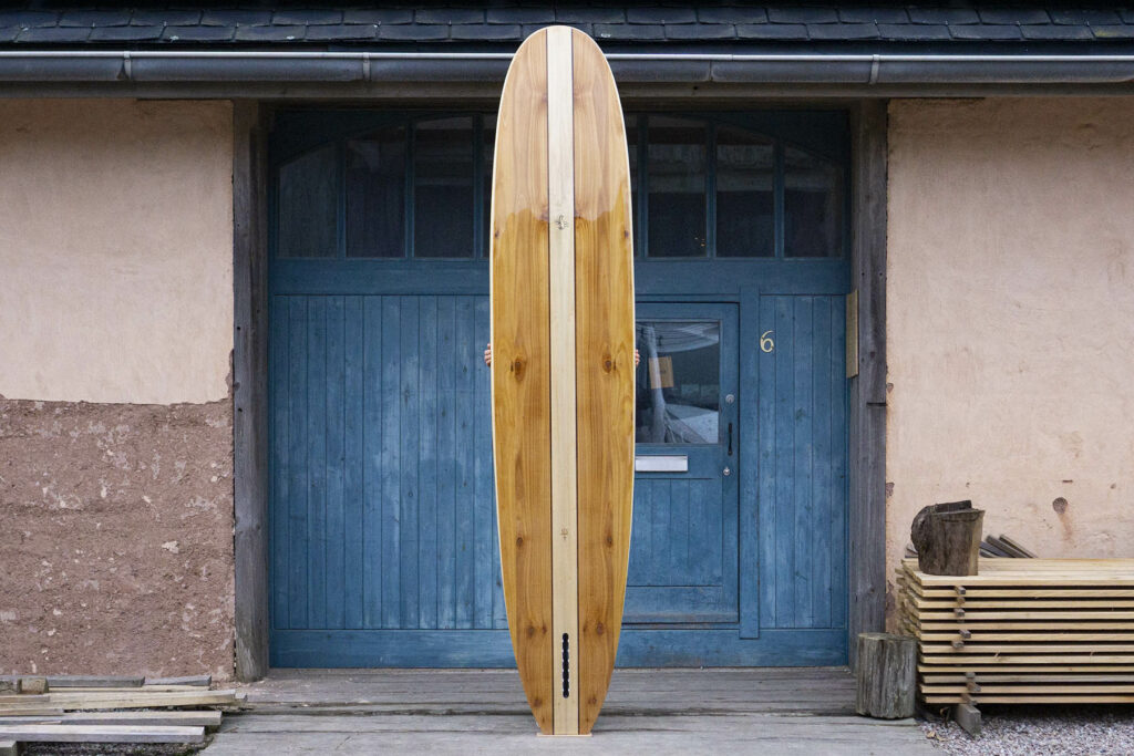 Sustainable, hollow wooden surfboard by Otter Surfboards