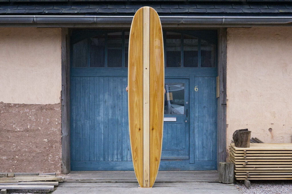 Sustainable, hollow wooden surfboard by Otter Surfboards