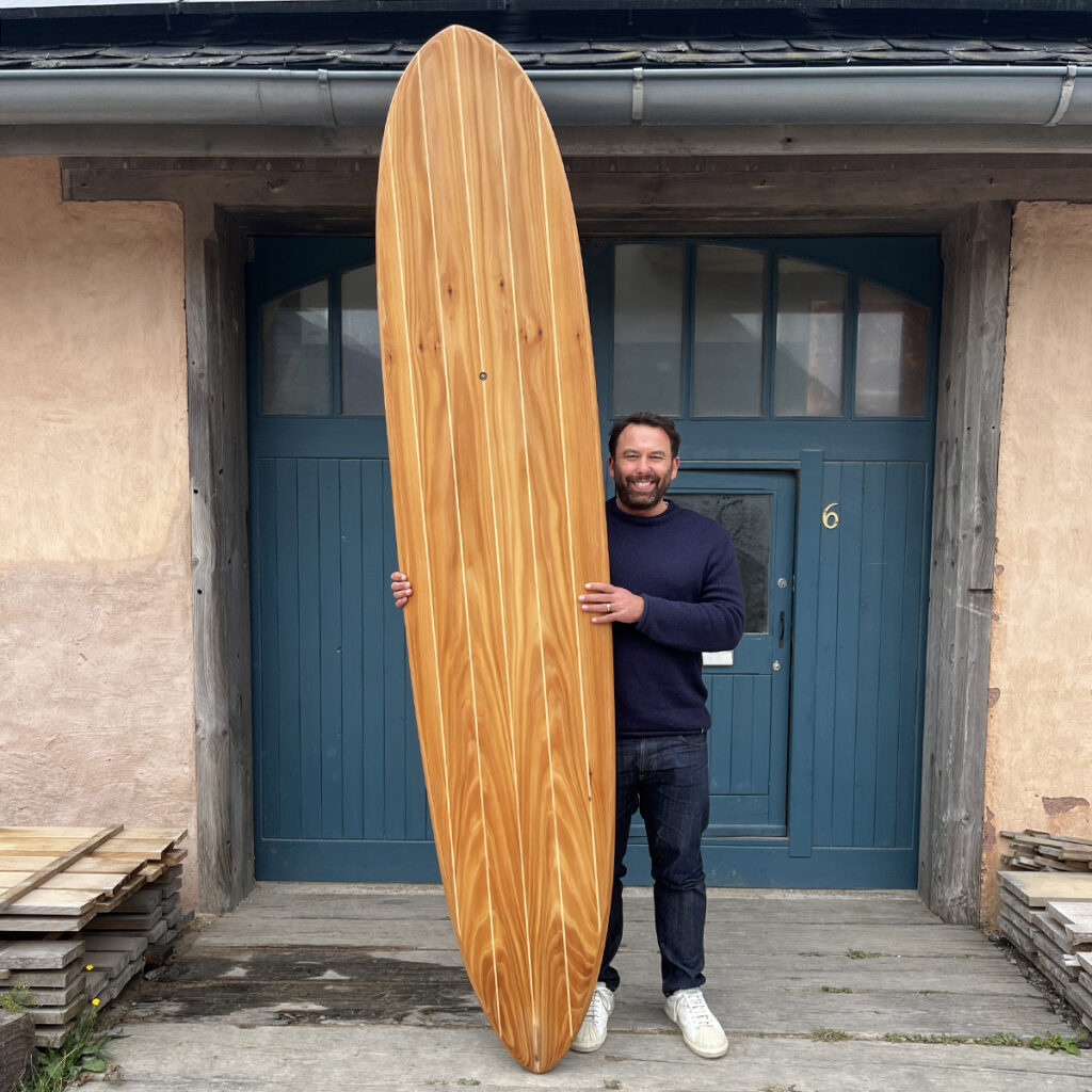 Sustainable, hollow wooden surfboard by Otter Surfboards