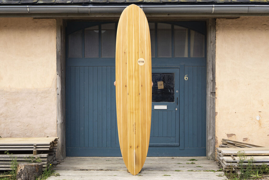 Sustainable, hollow wooden surfboard by Otter Surfboards