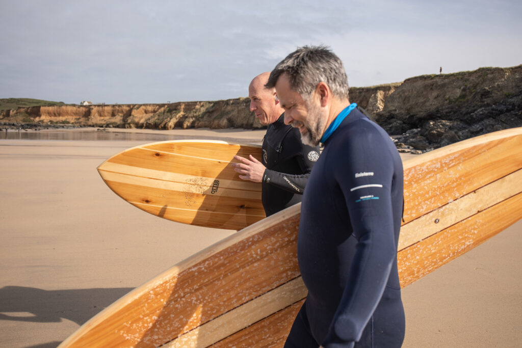 Sustainable, hollow wooden surfboards by Otter Surfboards