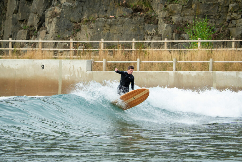 Sustainable, hollow wooden surfboard by Otter Surfboards