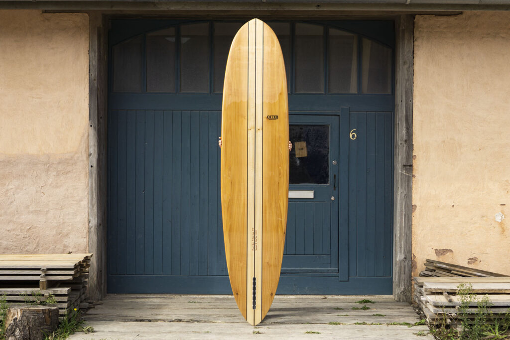 Sustainable, hollow wooden surfboard by Otter Surfboards